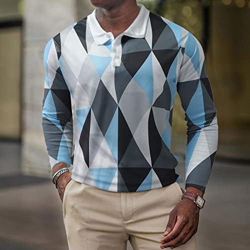 ZDFER Polo Gömlekler Mens için, Düzenli Fit Uzun Kollu Düğme Turn-Aşağı Yaka Kazak Slim Fit Casual Elbise Gömlek Tops