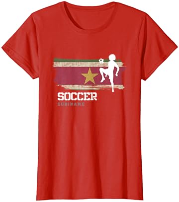 Futbol Surinam Bayrağı Futbol Kadın Futbol Kız T-Shirt