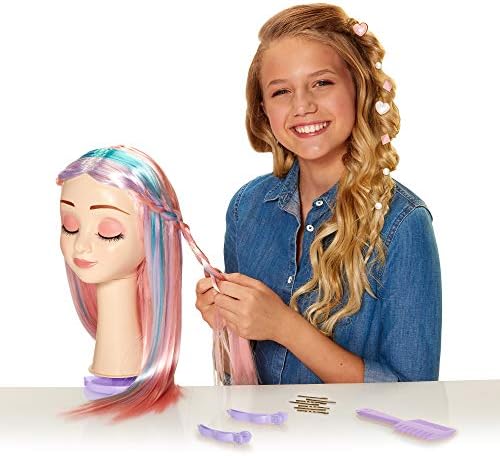CGH Sevimli Kız Saç Modelleri! Şekillendirici Kafa ile Peruk - Düz Çok Renkli Saç