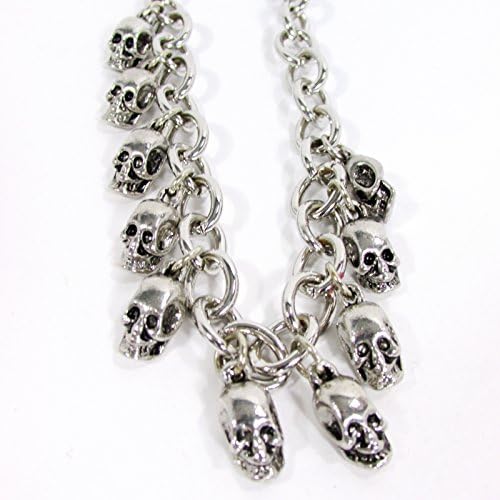 TFJ kadınlar batı moda önyükleme zinciri Bling bilezik gümüş Metal iskelet kafatasları ayakkabı Biker çekicilik