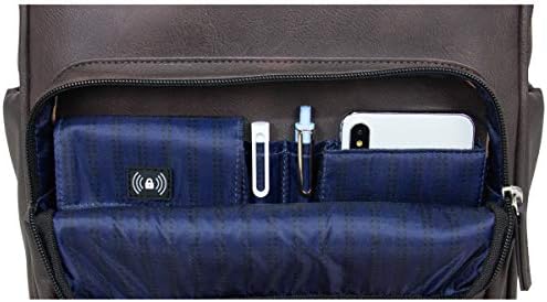 Kenneth Cole Yolda Paketi Vegan Deri 15.6 Dizüstü ve Tablet Bookbag Anti-Hırsızlık RFID Sırt Çantası için Okul, ış, ve Seyahat,