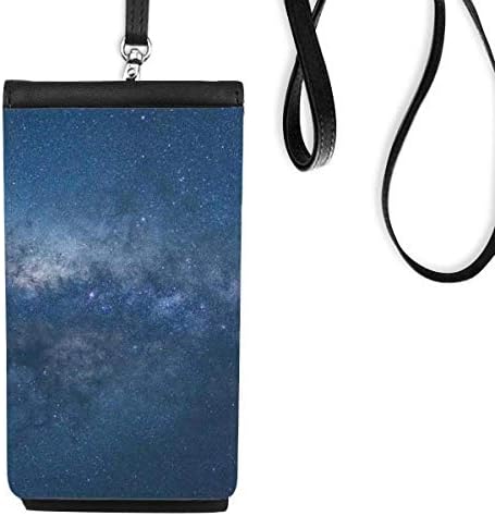 Koyu Galaxy Mavi Yıldız Bulutlar Telefon Cüzdan çanta Asılı Cep Kılıfı Siyah Cep