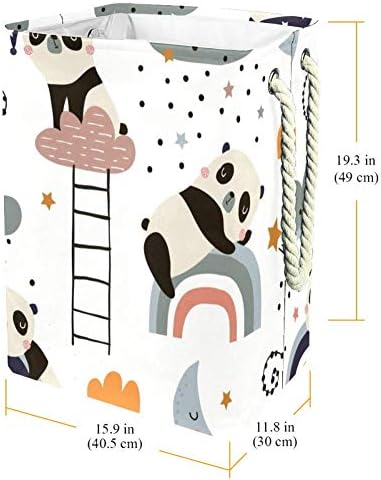 Unicey Gökkuşağı Pandalar Çamaşır Sepeti Katlanabilir Sepet Depolama Kutusu Bebek Sepeti