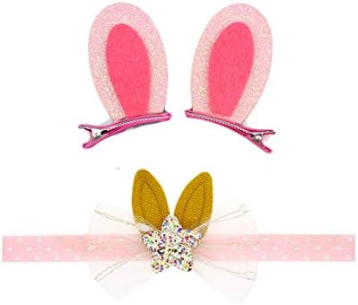 Bebek Paskalya tavşanı Kafa Bandı ile Çiçek Glitter Tavşan Kulaklar için Paskalya Hediye JHE06