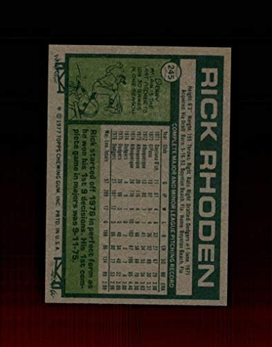 1977 Topps 245 Rick Rhoden Los Angeles Dodgers MLB Beyzbol Kartı NM Nane Yakınında