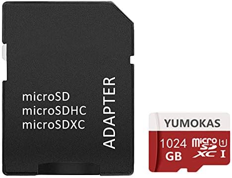 YUMOKAS 1 TB Micro SD Kart 1024 GB Sınıf 10 Bellek SDXC Kart Yüksek Hızlı SD Adaptörü ile, Android Akıllı Telefonlar için Tasarlanmış