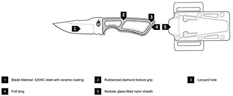 Gerber Dişli 30-001005N Ghoststrike Sabit Bıçak Bıçağı, Siyah