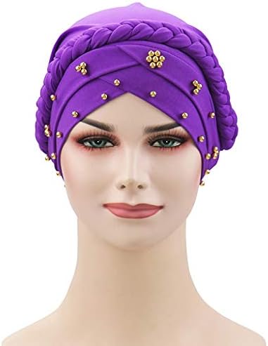 Sttech1 Womens Beanies Boncuk Müslüman Wrap Cap Çiçek Müslüman Fırfır Kanser Kemo Şapka Pamuk Eşarp Türban Saç Dökülmesi