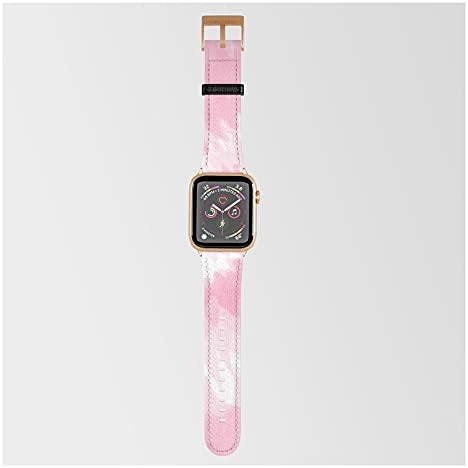 Apple Watch 38mm/40mm ile Uyumlu Smartwatch Bandında Gül Altın ile Pastel Pembe Kravat Boyası