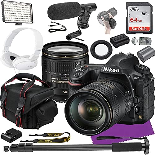 Nikon D850 FX Formatlı Dijital SLR fotoğraf makinesi ile NİKKOR 24-120mm f / 4G ED VR Lens + Video Creator Paketi