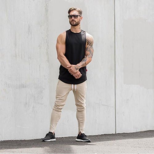 ZUEVI erkek Kas Kesim Açık Taraf Vücut Geliştirme Tank Top Spor Egzersiz Stringer T-Shirt