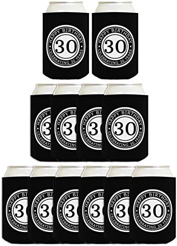 30th Doğum Günü Hediyesi Kutluyor 30 Yıl 12 Paket Can Coolies İçecek Soğutucular Siyah
