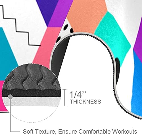 Sıebzeh Soyut Renkli Geometrik Desen Premium Kalın Yoga Mat Çevre Dostu Kauçuk Sağlık ve Fitness Her Türlü Egzersiz Yoga ve Pilates