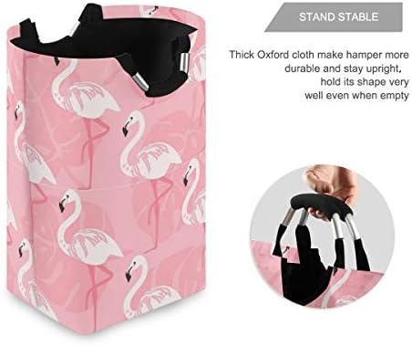 CaTaKu Tropikal Flamingo Çamaşır Sepeti, pembe Flamingo çamaşır sepeti Kutusu Büyük Depolama Su Geçirmez Kolay Taşıma için Aile