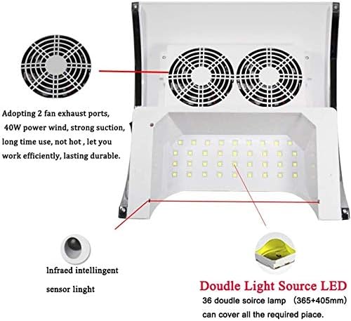 LED Tırnak Lambası Kızılötesi Indüksiyon 10/30/60/99 s Tırnak Kanalı Emme 2 Fan Elektrikli Süpürge Manikür Aracı