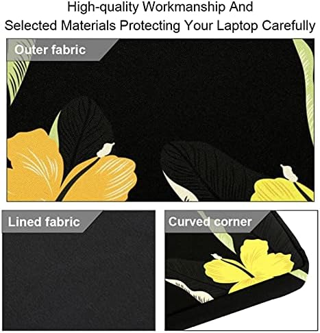 Tropikal Siyah Çiçek Çiçek Laptop çantası 14.5 İnç Evrak Çantası Laptop omuz askılı çanta Laptop Taşıma çantası Bilgisayar ve