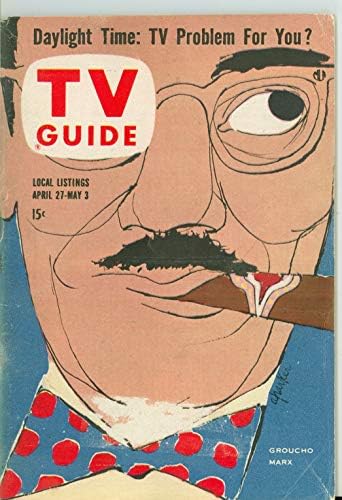 1957 TV Rehberi 27 Nis Groucho Marx (Klasik Kapak) - Central Indiana Baskısı Çok İyi Mükemmel (10 üzerinden 4) Kullanılmış Cond.