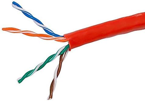 Monoprice Cat5e Ethernet Toplu Kablo-1000 Feet-Kırmızı / Ağ İnternet Kablosu-Katı, 350MHz, UTP, CMR, Yükseltici Anma, Saf Çıplak