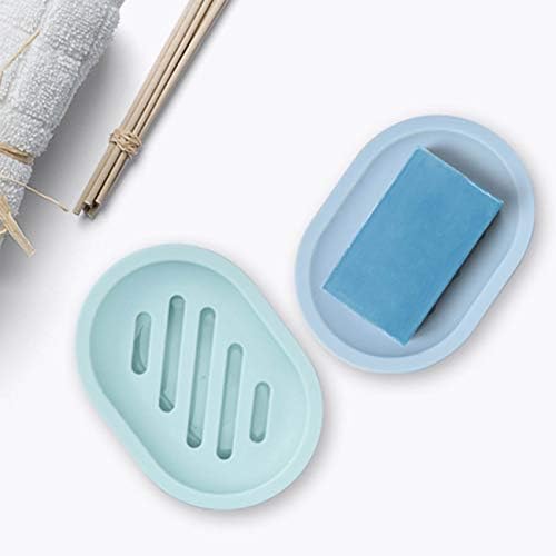 Duş için 2 Paket Sabunluk, Silikon Kauçuk Sabunluk Standı Banyo Mutfak Tezgahı için Koruyucu Tepsi Kılıfı, Kendinden Boşaltma