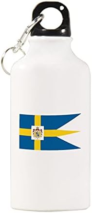 Nudquio Kraliyet İsveç Bayrağı Alüminyum Spor Su Şişeleri Kullanımlık Açık Yalıtımlı Tumber Seyahat Kamp Bisiklet Yürüyüş Koşu