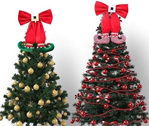 JJKFQ 2 Adet Yay-Düğüm Noel Ağacı Elf Boot Süslemeleri Çorap Çorap Kolye Asılı Ayak Otel Düzeni Dekorasyon