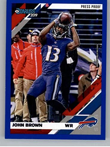 2019 Donruss Basın Geçirmez Mavi Futbol 28 John Brown Buffalo Bills Resmi NFL Ticaret Kartı Panini Amerika'dan