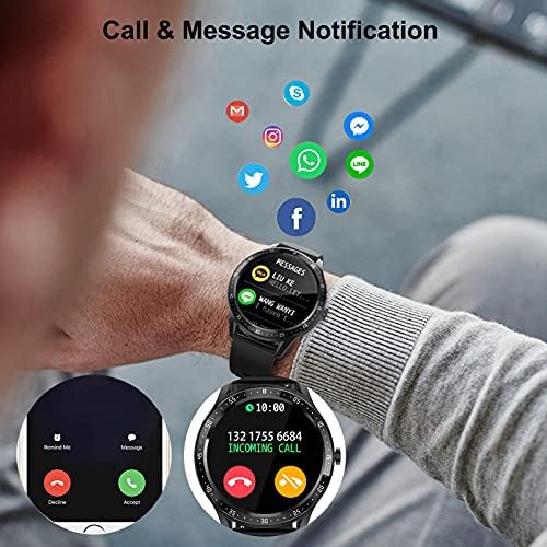 Samsung iPhone ile Uyumlu Android Telefonlar için Akıllı Saat, Kalp Atış Hızı/SpO2/Kan Basıncı/Uyku Monitörü ile Yuvarlak Spor
