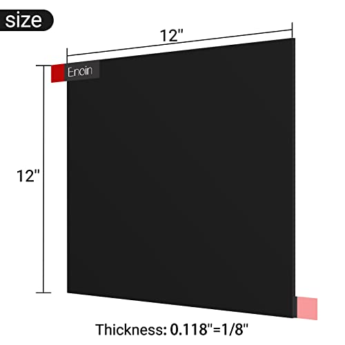 Enoin 1 Paket 12x12 İnç Siyah Olmayan Şeffaf Akrilik / Pleksiglas Levha 0.118 1/8 Kalın, plastik Levha Renkli Kurulu Paneli için