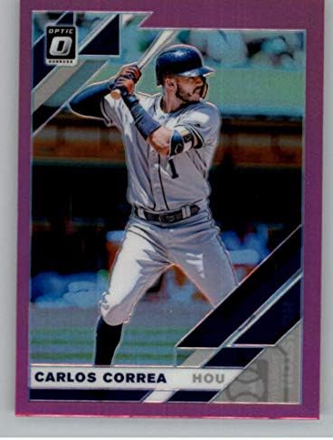 2019 Donruss Optik Pembe Holo Prizm Beyzbol 143 Carlos Correa Houston Astros Resmi MLBPA Ticaret Kartı Panini Amerika'dan