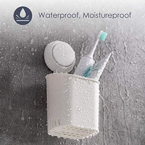 Banyo ve Mutfak Vantuz Depolama Seti 2 Paketi Duvara Monte Organizatör için Diş Fırçası, Diş Macunu, Şampuan, duş Caddy Matkap-Ücretsiz