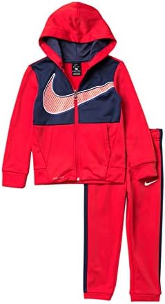 Nike Çocuk Erkek Bebek Therma-FİT Renk Bloğu Tam Fermuarlı kapüşonlu Svetşört ve koşucu pantolonu İki Parçalı Set (Yürümeye Başlayan
