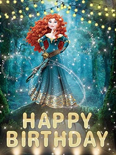 Cesur Zemin Prenses Merida Banner Doğum Günü Parti Malzemeleri Fotoğrafçılık için Enchanted Orman Zemin Küçük Prenses Fotoğraf