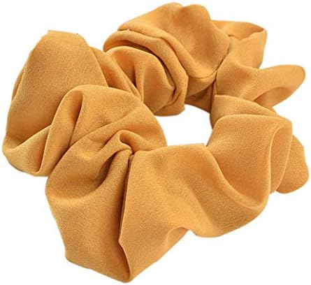 PULABO Saf Renk Kumaş Saç Kravat Halat At Kuyruğu Tutucu Elastik Kafa Bandı-Sarı Güvenilir PerformanceCheap ve ince
