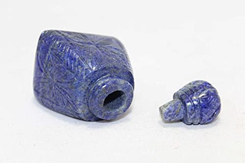 Rajasthan Taşlar El Yapımı Parfüm Şişesi Doğal Mavi Lapis Lazuli Taş El Oyma LP12
