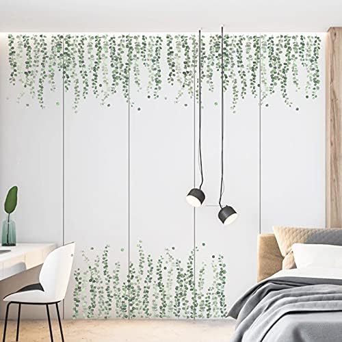 Asılı Yeşil Asma Duvar süslü çıkartmalar Yatak Odası Oturma Odası için, çıkarılabilir Okaliptüs Yeşil Bitkiler Yaprakları duvar