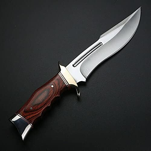 Özel El Yapımı Bowie Bıçağı 13 D 2 Çelik Avcılık Bowie Bıçağı, tam Tang Sabit Bıçak Ahşap Saplı Bıçak Deri Kılıf ile Onun İçin