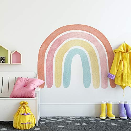 LUOWAN Gökkuşağı Dekor Kız Odası Dekor noel hediyesi Renkli Gökkuşağı Duvar Dekor Vinil duvar çıkartmaları yatak odası dekoru