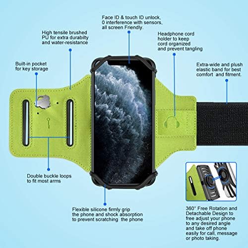 Koşu telefon tutucu VUP iPhone Kol Bandı Ayrılabilir 360 Dönebilen Kol Bantları için Cep Telefonu Fit Herhangi 4-6. 5 Telefonları