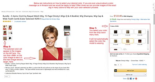 Paket - 3 Ürün: Raquel Welch, Christy's Wigs Soru-Cevap Kitapçığı ve Geniş Diş Tarağı ile Buluşalım-Renk: RL6 / 8