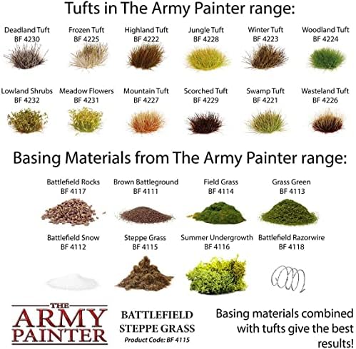 The Army Painter Battlefield: 10 Battlefield Steppe Grass Basing 150ml - Minyatür Üsler Araziler, Manzaralar Statik Çimen, Model