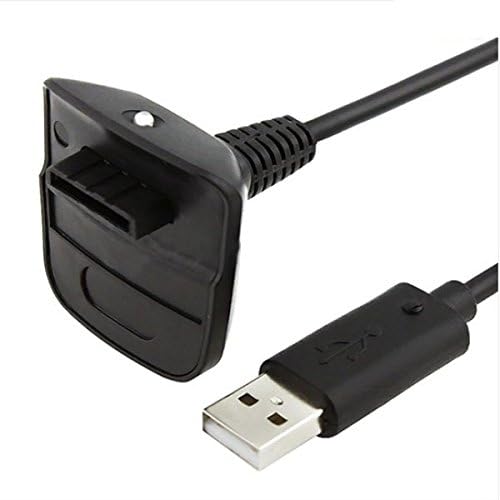 ILS-Xbox 360 için Siyah Renkli Kablosuz Denetleyici USB Şarj Kablosu