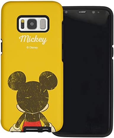 WiLLBee ile Uyumlu Galaxy S8 Artı Kılıf Katmanlı Hibrid [TPU + PC] Tampon Kapak-Geri Mickey