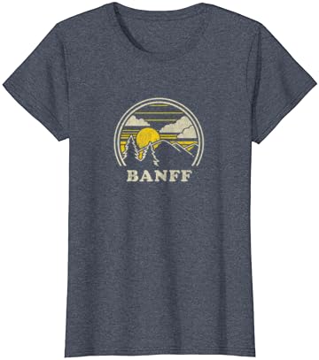 Banff Alberta Kanada T Gömlek Vintage Yürüyüş Dağlar Tee