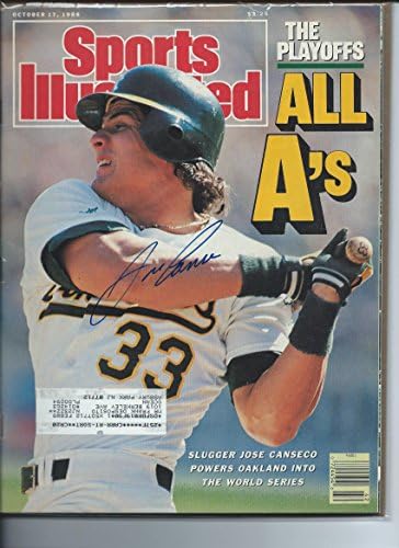 İmzalı Jose Canseco Oakland A'nın Sports Illustrated Dergisi - İmzalı MLB Dergileri