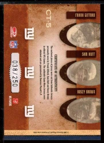 CT - 5 Klasik Üçlü Malzemeler Frank Gifford Huff Brown Card 2007 Donruss 153-İmzasız Futbol Kartları