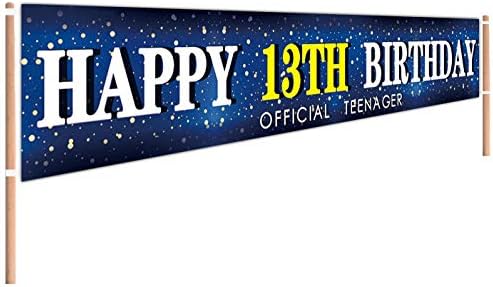 Büyük Mavi Mutlu 9th Doğum Günü Banner 9th Bday Parti Burcu için Yard Bahçe 9th Mavi Doğum Günü Partisi Dekorasyon 9th Doğum