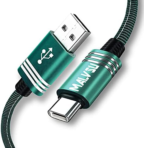 USB Tip C Kablo Hızlı Şarj 3A (10FT 2-Pack), MALVSU Ekstra Uzun Adaptif Şarj Kablosu Örgülü Kordon Samsung Galaxy S8/S10/S10e/S10+,