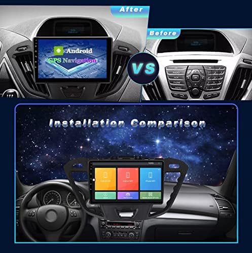 Araba Ses Alıcıları ile GPS Navigasyon Carplay Ford Tourneo 2012-2018 için, Android 10 Bluetooth Araç Stereo ile 9-İnç IPS Ekran