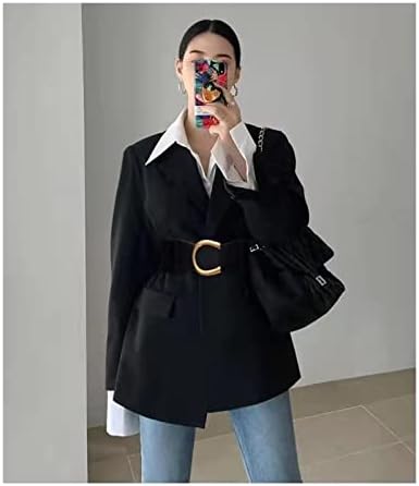 CBONGHUA Kemer Retro C Düğmesi Elastik kadın Kemer Moda Elastik Siyah Bel Kapağı Yeni Eğlence Etek Dekorasyon Geniş Kemer (Kemer