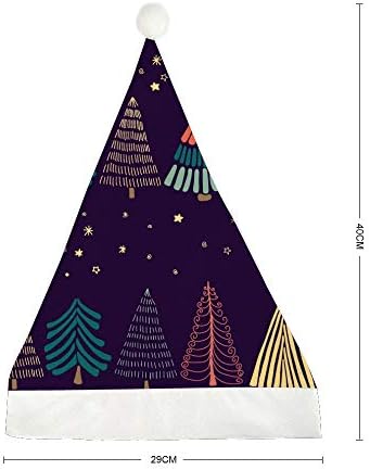 GORYJ Noel Şapka Kısa Peluş Doodle Noel Ağacı Yumuşak Rahat Santa Şapka Tatil Parti Elbise için Uygun 19.7x13. 8 inç